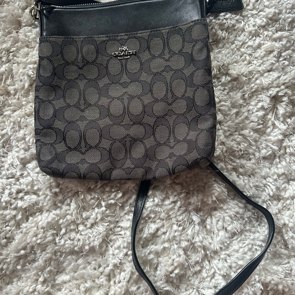 EUC Coach Black and Gray Crossbody Bag